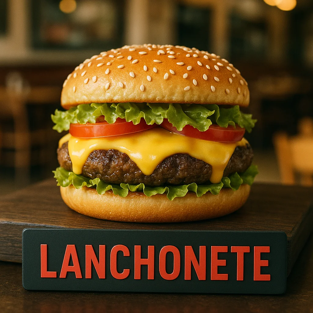 Hambúrguer suculento, representando a criação de sites e cardápios digitais para lanchonetes e restaurantes em Itanhaém, Peruíbe, Mongaguá e Praia Grande